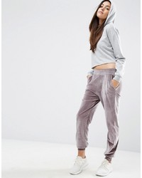 Женские серые бархатные спортивные штаны от Asos