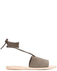 Женские серые босоножки из нубука от Ancient Greek Sandals