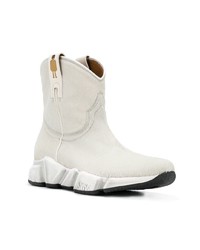 Серые ботильоны из ворса пони от Texas Robot