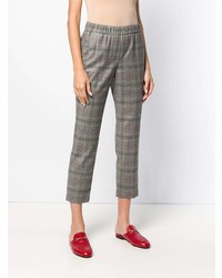 Женские серые брюки-галифе в клетку от Peserico