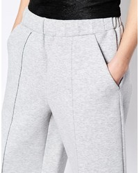 Серые брюки-кюлоты