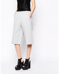 Серые брюки-кюлоты