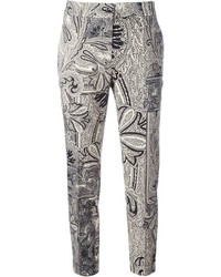 Женские серые брюки с принтом от Etro