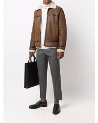 Серые брюки чинос в клетку от Pt01