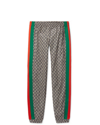 Серые брюки чинос с принтом от Gucci