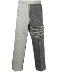 Серые брюки чинос с узором "в ёлочку" от Thom Browne