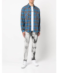 Мужские серые вареные джинсы от purple brand