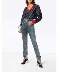 Женские серые вареные джинсы от Miu Miu