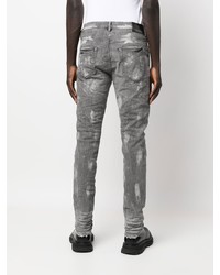 Мужские серые вареные джинсы от purple brand