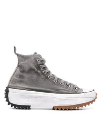 Мужские серые высокие кеды из плотной ткани от Converse