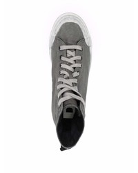 Мужские серые высокие кеды из плотной ткани от Diesel