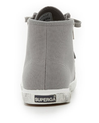 Женские серые высокие кеды от Superga