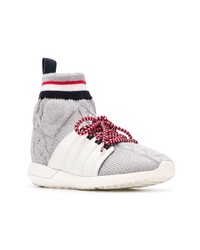 Женские серые высокие кеды от Moncler