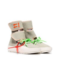 Мужские серые высокие кеды от Off-White