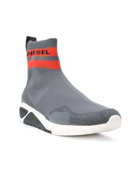 Мужские серые высокие кеды от Diesel