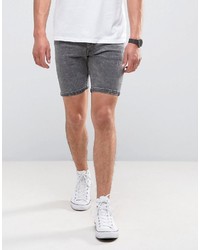 Серые джинсовые вареные шорты