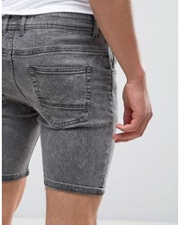 Мужские серые джинсовые вареные шорты от Brave Soul