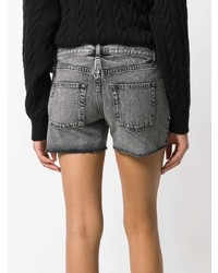 Женские серые джинсовые шорты от Saint Laurent
