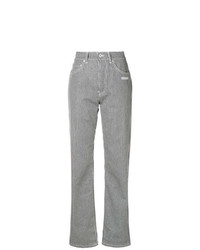 Женские серые джинсы в вертикальную полоску от Off-White