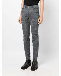 Мужские серые джинсы в стиле пэчворк от purple brand