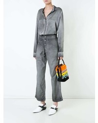 Серые джинсы-клеш от RtA