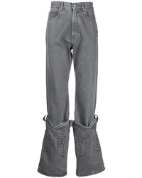 Мужские серые джинсы с вышивкой от Y/Project