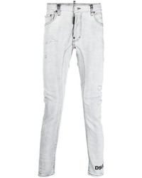 Мужские серые джинсы с принтом от DSQUARED2