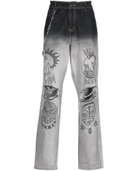 Мужские серые джинсы с принтом от Haculla