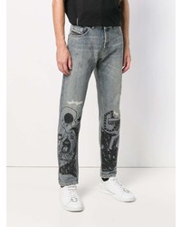 Мужские серые джинсы с принтом от Diesel Black Gold