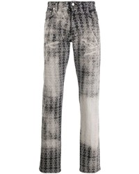 Мужские серые джинсы с принтом от Roberto Cavalli