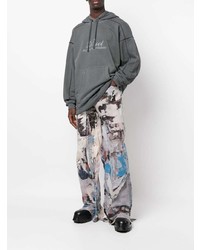 Мужские серые джинсы с принтом от Diesel