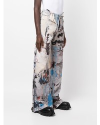 Мужские серые джинсы с принтом от Diesel