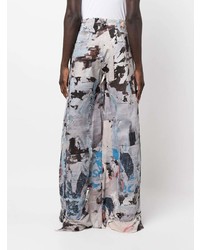 Мужские серые джинсы с принтом от Diesel