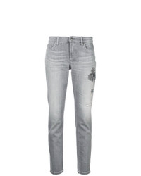 Женские серые джинсы с украшением от Cambio