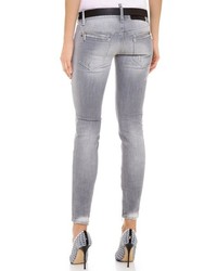 Серые джинсы скинни от DSquared