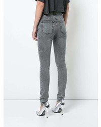 Серые джинсы скинни от Saint Laurent