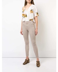 Серые джинсы скинни от Mother