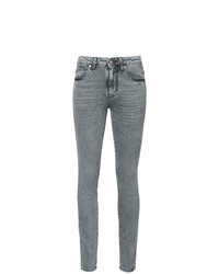 Серые джинсы скинни от Saint Laurent