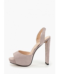 Серые замшевые босоножки на каблуке от Diora.rim