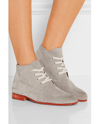 Серые замшевые ботильоны на шнуровке от Esquivel