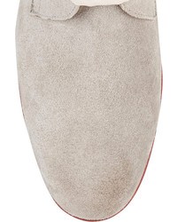 Серые замшевые ботильоны на шнуровке от Esquivel