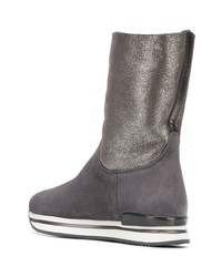 Серые замшевые ботильоны от Hogan