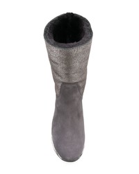 Серые замшевые ботильоны от Hogan