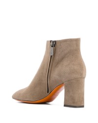 Серые замшевые ботильоны от Santoni