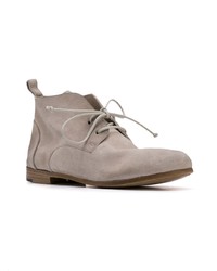 Женские серые замшевые ботинки на шнуровке от Marsèll