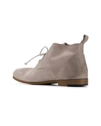 Женские серые замшевые ботинки на шнуровке от Marsèll