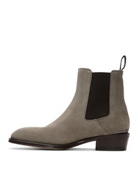 Мужские серые замшевые ботинки челси от Alexander McQueen