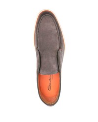 Мужские серые замшевые ботинки челси от Santoni