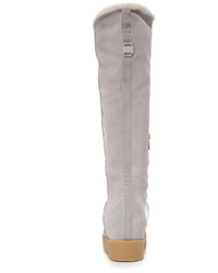 Женские серые замшевые ботинки от Salvatore Ferragamo