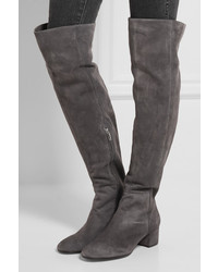 Серые замшевые ботфорты от Gianvito Rossi
